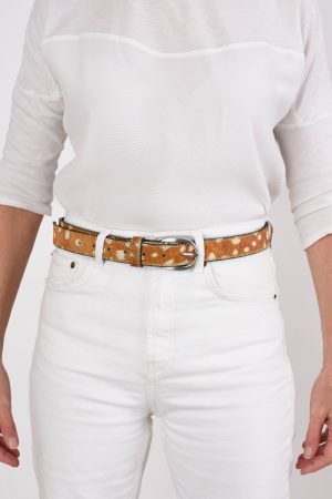 Deer Print Leather Buckle Belt by Karen Dean, Personal Stylist at Wink To The Wardrobe Boutique