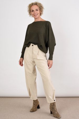Khaki jumper by Karen Dean, Personal Stylist at Wink To The Wardrobe Boutique