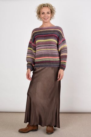 Brown Satin Slip Skirt by Karen Dean, Personal Stylist at Wink To The Wardrobe Boutique