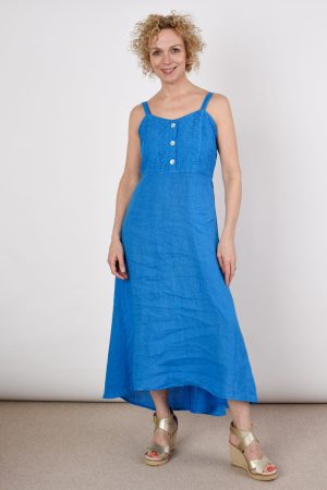 Blue linen dress
